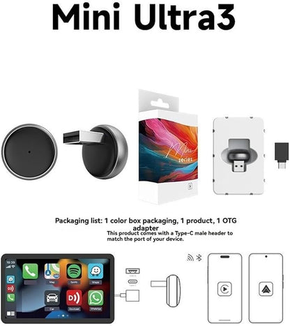 Ultra3 2in1 Wireless Carplay Android Auto/Carplay USB Dongle Smart AI Box Adapter Wired Carplay to Wireless