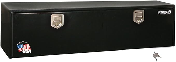Buyers Products 1702115 Steel Underbody Truck Tool Box 18 x 18 x 60 Inch, Black Powder-Coated 14 Ga Steel, Locking Stainless Paddle Latch, Drop Door, Weather-Resistant, Made in USA
