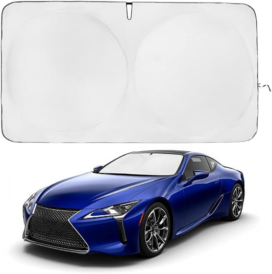 Windshield Sun Shade | Compatible for Lexus LC (2018-2024) | Certified 99.87% UVB & 99.02% UVA Car Sun Shade. Award Winning Sunshade - Patented Technology | Car Shades by Kinder Fluff