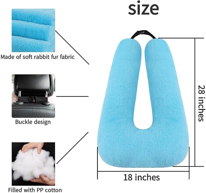 FHSGGP Travel Pillow Cushion for The Back Seat of Car Car Pillow for Kids A Sleeping Artifact Suitable for Long-Distance Travel of Adults and Children Travel Pillow for Kids Blue