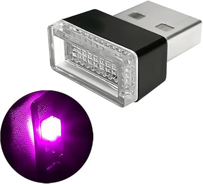 BESULEN Car Interior Atmosphere Lamp, Plug-In USB Interface LED Vehicle Ambient Lighting Kit, Portable Mini Automotive Night Light Decoration Accessories, Universal for SUV, Sedan, Truck (Pink/Purple)