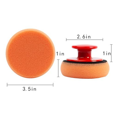 3pcs Polishing Tool Buffing Sponge Pads Waxing Pad with Handle Microfiber Wax Applicator Foam Applicator Pad Wax Applicator Pads for Cars Car Sponge Pads Manual Backplane