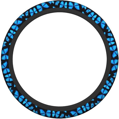 Blue Butterfly Steering Wheel Covers Non Slip Neoprene Steering Wheel Protector Universal 15 inch for Women Men Car