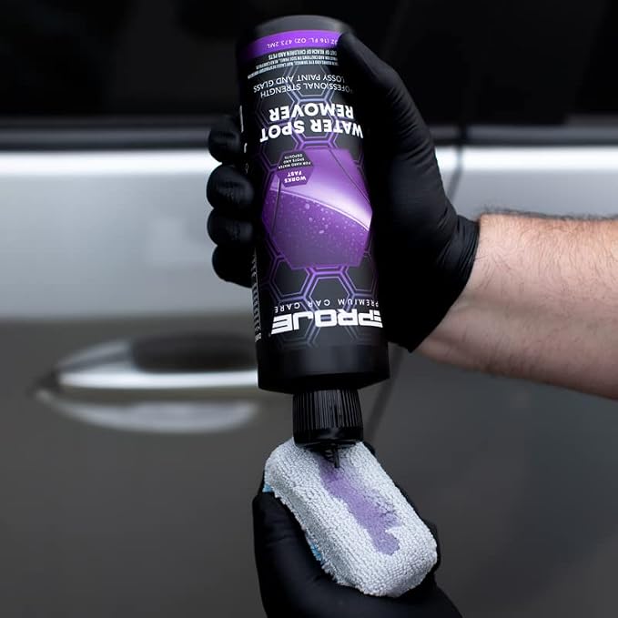 PROJE' Water Spot Remover - Neutralizes & Breaks Down Hard Water Spots - For Glass, Paint, Metal, Shower Doors, Car Detailing, & More - Can Be Used on Ceramic Coated Vehicles - 16 Fl Oz