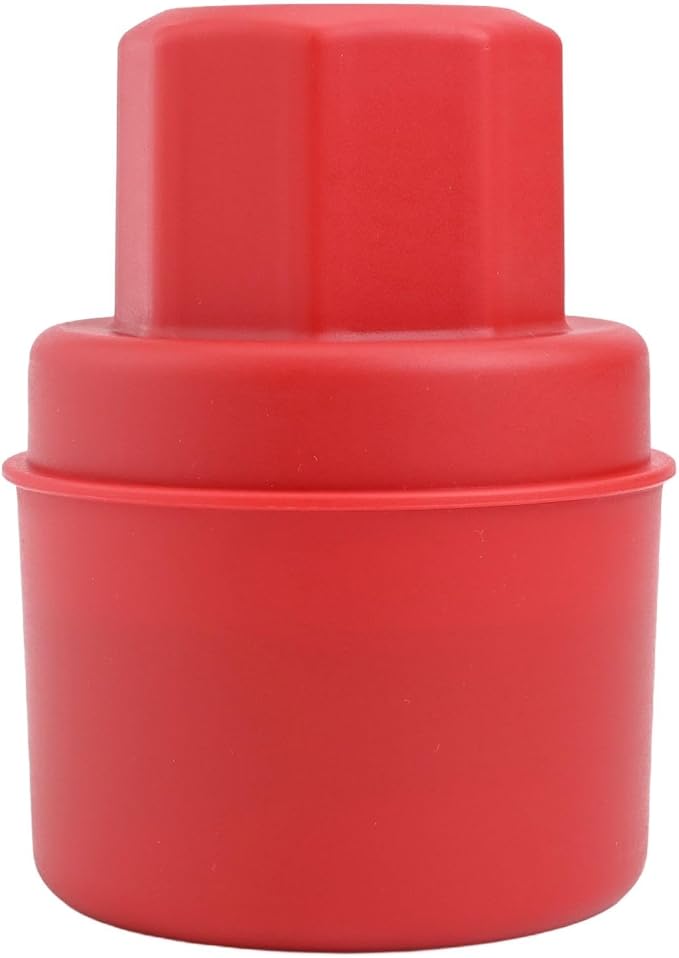 Wheel Tire Sponge Brush for Car Polishing and Waxing with Protective Lid, Featuring Curved and Flat Shape Applicators (Red radians hard)