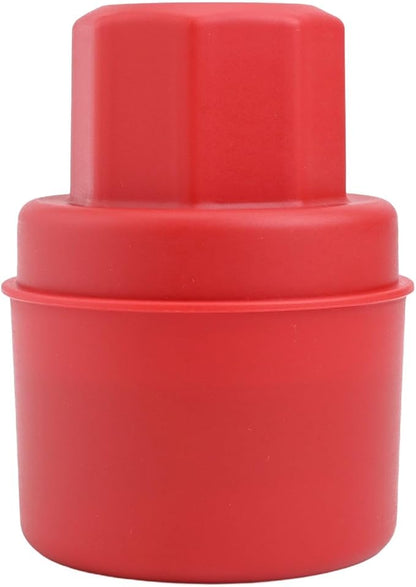 Wheel Tire Sponge Brush for Car Polishing and Waxing with Protective Lid, Featuring Curved and Flat Shape Applicators (Red radians hard)