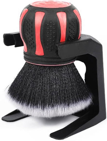 Ziciner Ultra Soft Detailing Brushes, Car XL Synthetic Brush Comes with Storage Rack, Auto Interior Dusting Brush Cleaning Tool Covers Large Area Inside or Outside Vehicles (Red)