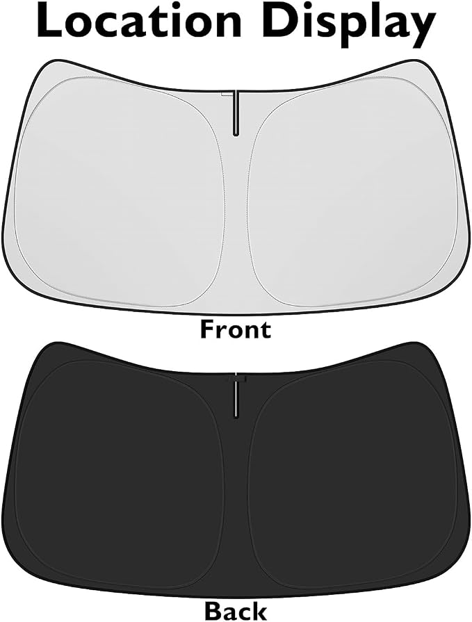 BIBLOZ Car Windshield Sun Shade for Toyota Tundra 2007-2021 Accessories Foldable PET Sunshade Keeps The Car Cool Inside