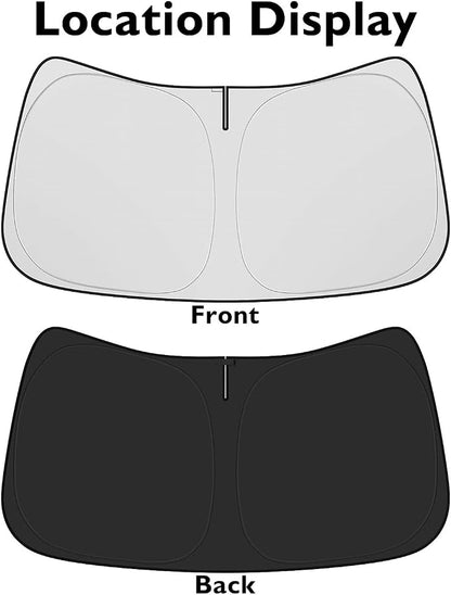 BIBLOZ Car Windshield Sun Shade for Toyota Tundra 2007-2021 Accessories Foldable PET Sunshade Keeps The Car Cool Inside