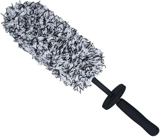 ZIMISI Car Wheel Cleaner Brush, Soft Microfiber Wheel Rim Cleaner, Non Scratch Car Detailing Brush, Highly Water Absorption & Removable Tire Brush, Vehicle Rim Wash Tool (Grey)