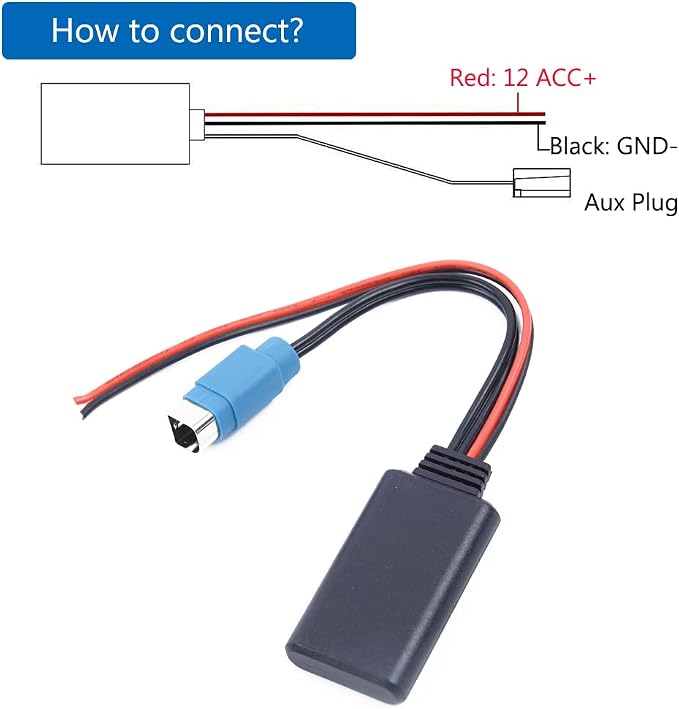 BL Aux Adapter for Alpine KCE-236B CDE-9885 CDE-9887, Car CD Stereo Music Interface for CDA-9852 9856 9857 9870 98719883