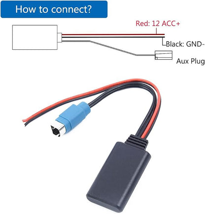 BL Aux Adapter for Alpine KCE-236B CDE-9885 CDE-9887, Car CD Stereo Music Interface for CDA-9852 9856 9857 9870 98719883