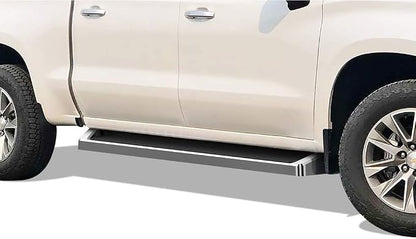 APS (Silver Running Board) Compatible with Chevy Silverado GMC Sierra 1500 2019-2026 Crew Cab & 2500 HD 3500 HD 2020-2026 (Silverado 1500 LTD Sierra 1500 LD 2022)