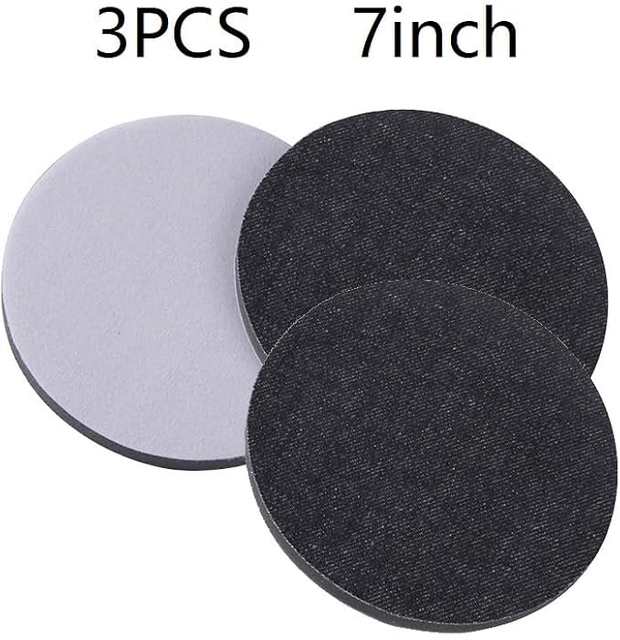3pcs 3/4/5/6/7inch Denim Orange Peel Removal Pad Car Polishing Pad Single Wetsanding Alternative Backing Plate Car Polisher (Color : 7inch)
