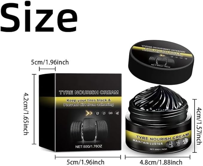 Tyre Nourish Cream, Tire Wax, Restores Black Gloss, Tire Shine, Tire Wax for Ultimate Wheel Protection, 2026 New Tyre Nourish Cream Maintain Luster, Long-Lasting Tire Shine Gelfor for Car Tires (1pcs)