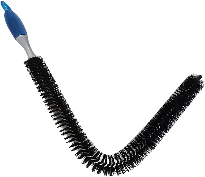 Long Handle Car Engine Cleaning Brush, Hard Bristle Automotive Wash Brushes, Flexible Bendable Vehicle Detailing Brush for Car Radiator Dryer Vent, Engine Oil Residue (1PC)