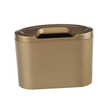 Sakali Portable Mini Car Garbage Can Premium Quality Universal Traveling Portable Car Trash Can (Gold)