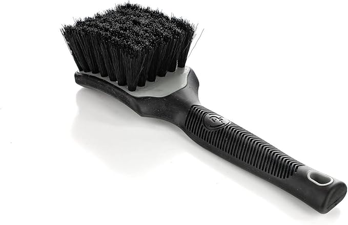 Detail Factory - ProGrip Interior Scrub Brush - Soft Bristles - Rubber Grip for Maximum Stability and Comfort - Curved Head Profile for Better Clearance - Grey
