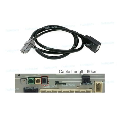 Car USB Adapter Plug Connector Cable for Toyota Camry Sienna RAV4 CH-R 2018+ for USB Card MP3