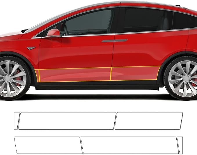 for Tesla Model X 2016-2021 TPU Pre-Cut Paint Protection Film Car Vinyl Wrap Transparent Protective Anti-Scratch Self Healing Shield Guard Waterproof Car Wrap Film (Door Extended)