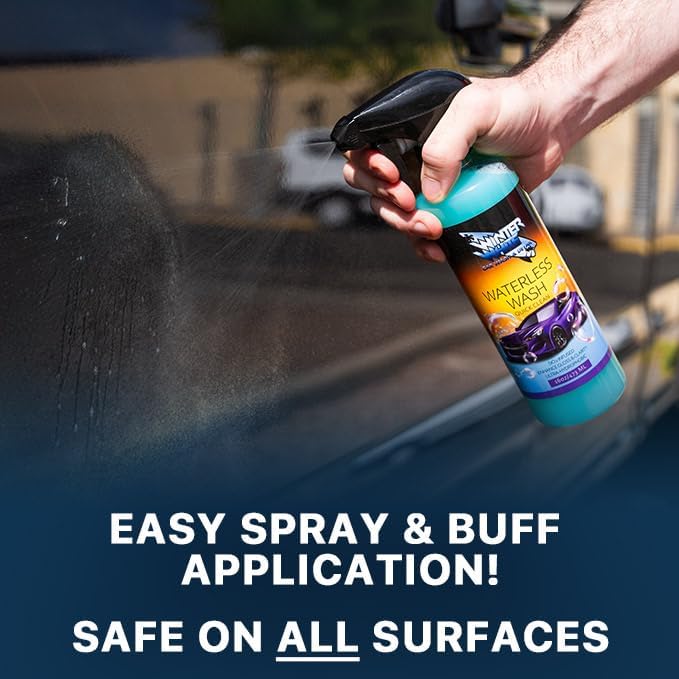 Winter White Ceramic Waterless Car Wash Spray – SiO₂ Infused Formula – Cleans, Shines & Protects Without Water – High Lubricity All Surface Cleaner for Cars, Boats, Motorcycles, RVs & ATVs – 16 oz