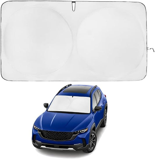 Windshield Sun Shade | Compatible for Mazda CX50 (2023-2026) | Certified 99.87% UVB & 99.02% UVA Car Sun Shade. Award Winning Sunshade - Patented Technology | Car Shades by Kinder Fluff