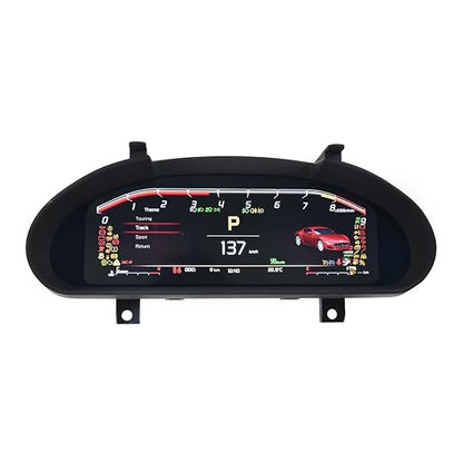 12.3 Inch Car Digital Cluster Gauge for Maserati GT/GC GranTurismo 2007-2017 Variant Virtual Cockpit Entertainment Dashboard Speedometer QLED Meter Screen Matt-Black Color