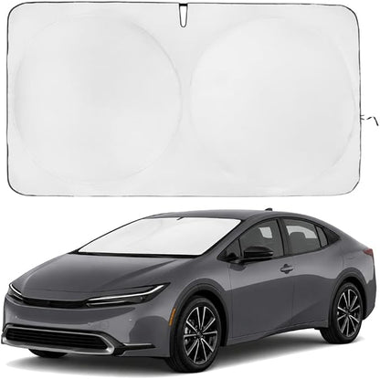 Windshield Sun Shade | Compatible for Toyota Prius Hatchback (2023-2026) | Certified 99.87% UVB & 99.02% UVA Car Sun Shade. Award Winning Sunshade - Patented Technology | Car Shades by Kinder Fluff
