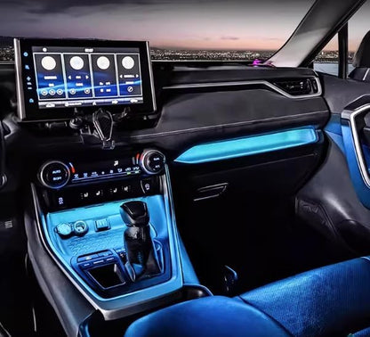 HIGH FLYING 2019-2025 for Toyota RAV4 Center Console Dashboard LED Light Strip with On+Off Switch 3pcs Car Interior Accessories (Ice Blue)