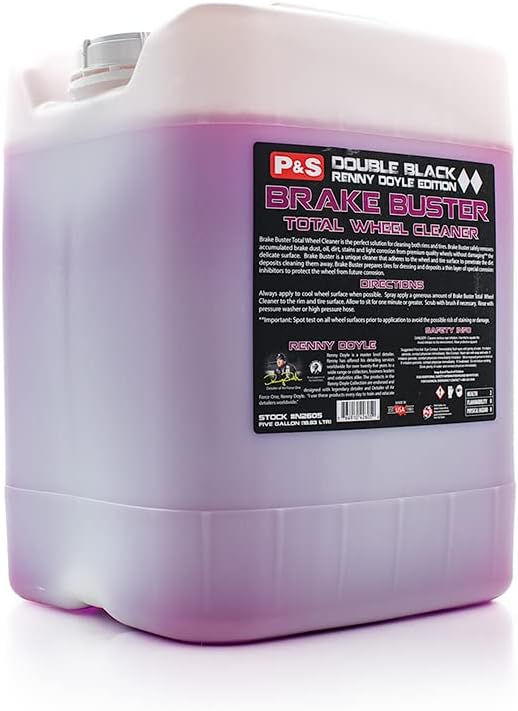 P & S PROFESSIONAL DETAIL PRODUCTS - Brake Buster Wheel and Tire Cleaner - Non-Acid Formula Safe For All Wheel Types, Removes Brake Dust, Oil, Dirt, Light Corrosion - 5 Gallons