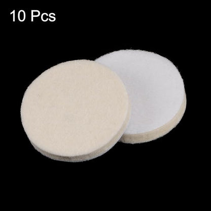 HARFINGTON 10pcs Wool Felt Polishing Pads, 2 inch Buffing Wheel Polish Pad Flocking Hook & Loop Back for Car Glass Plastic Metal Stone