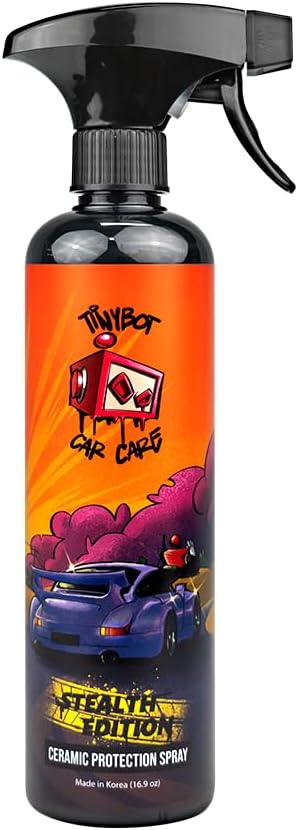 Tinybot Ceramic Protection Spray Stealth Edition -Deep Matte and Satin Finish- Safe for All Vehicles- Vinyl Wrap, PPF, Paint - Hydrophobic, UV Protection, Streak-Free, Slickness, Anti-Static -16.9 oz