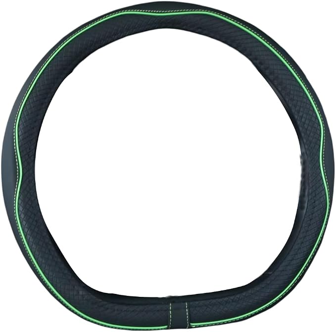 Mayco Bell Flat Bottom Steering Wheel Cover Anti-Slip,Safety,Soft,Breathable,Durable,Full Surround,Comfortable Grip Microfiber Leather (D Shape, Green)