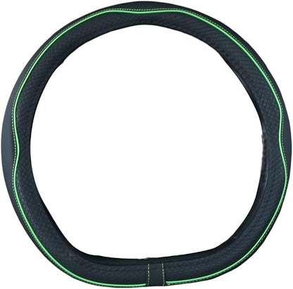 Mayco Bell Flat Bottom Steering Wheel Cover Anti-Slip,Safety,Soft,Breathable,Durable,Full Surround,Comfortable Grip Microfiber Leather (D Shape, Green)