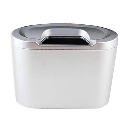 Sakali Portable Mini Car Garbage Can Premium Quality Universal Traveling Portable Car Trash Can (Sliver)