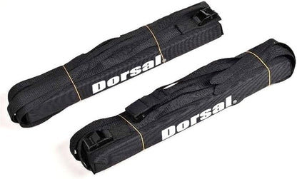 DORSAL Universal Soft Roof Rack Pads for Surfboard Kayak SUPs with Car Tie Down Straps and Storage Bag - Pack of 2 Black Polyester