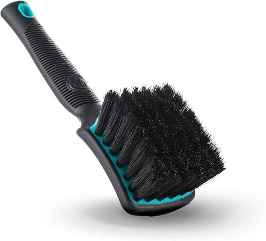 Detail Factory - ProGrip Interior Scrub Brush - Soft Bristles - Rubber Grip for Maximum Stability and Comfort - Curved Head Profile for Better Clearance - Octane Riptide