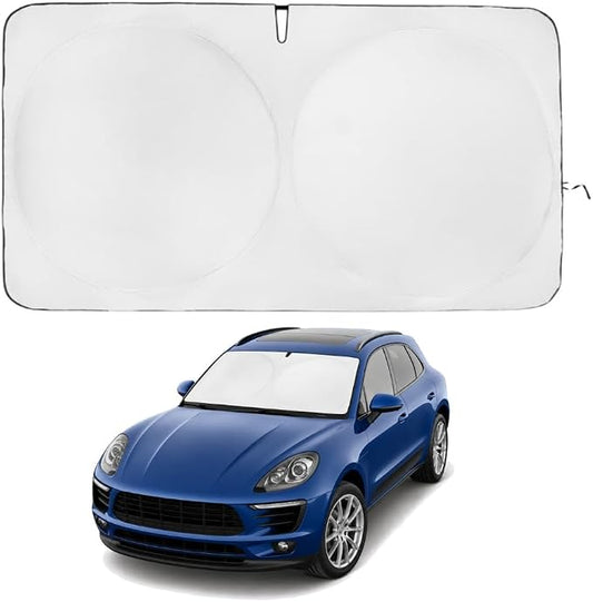 Windshield Sun Shade | Compatible for Porsche Macan 2014-2026 | Certified 99.87% UVB & 99.02% UVA Car Sun Shade. Award Winning Sunshade - Patented Technology | Car Shades by Kinder Fluff