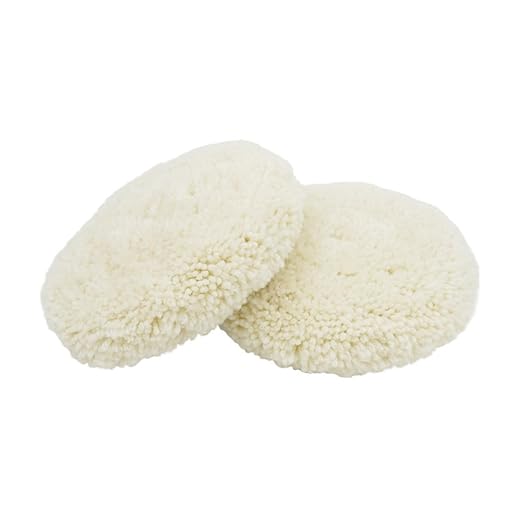 8" (200mm) Wool Buffing Pad Double Side with M16 Thread for 2-Sided Compound Cutting and Polishing for Automotive, Marine and Epoxies (2PCS 8" Double Wool Buffing Pad)