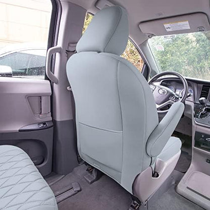 FH Group Custom Fit Car Seat Covers Specifically Made for 2011-2020 Toyota Sienna 7-8 Seater with Ultraflex Neoprene Water Resistant Automotive Seat Covers - Front Set Solid Gray