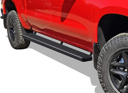 APS 6in Stainless Steel Black Running Boards Compatible with Silverado Sierra 1500 2019-2026 Extended Cab & 2500 3500 2020-2026 (Exclude 19 1500 LD)(Silverado 1500 LTD Sierra 1500 LD 2022)