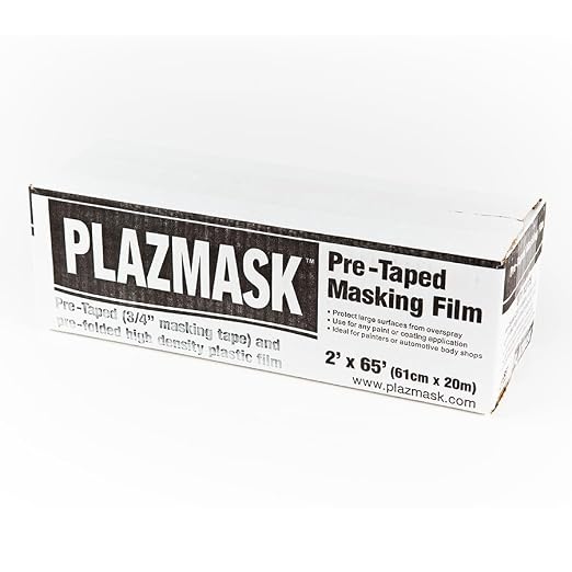 Pre-Taped Masking Film (2-Feet X 65-Feet, 12-Pack)
