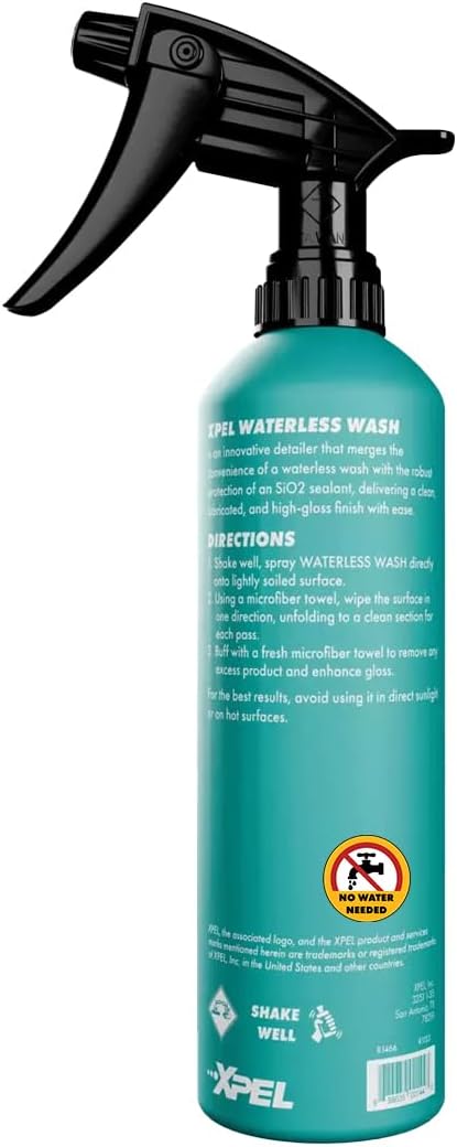 XPEL SiO2 Waterless Car Wash Spray – Quick Spray and Wipe Ceramic Wash – Clean, Shine & Protect with Slick Protective Barrier – High Gloss Finish – No Hose Needed, Rinseless & PPF Safe