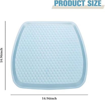 Car Seat Cushion, Comfortable Non-Slip Breathable Vehicle Front Seat Bottom Protector Pad, Automotive Interior Driving Chair Mat Cover, Universal for SUV RV Truck (Blue)