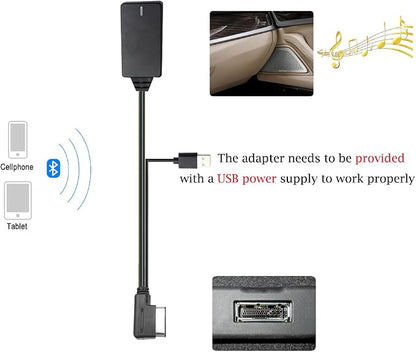 Yoper Bluetooth 5.0 Adapter Compatible with Audi A3 A4 A5 A6 A7 S3 S4 Q3 Q5 Q7 Volkswagen VW 2G 3G 3G+ AMI MMI Port Cable Music Play Connector Works with Apple iPhone iPod Android