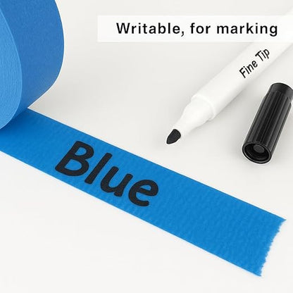 3 Pack Blue Painters Tape - Masking Tape 0.25 Inch Wide - Multi-Surface, Smart Adhesion, Indoor & Outdoor - 270FT Total - Paint Tape for DIY, Labeling, Art, Car, General Purpose (#3910)