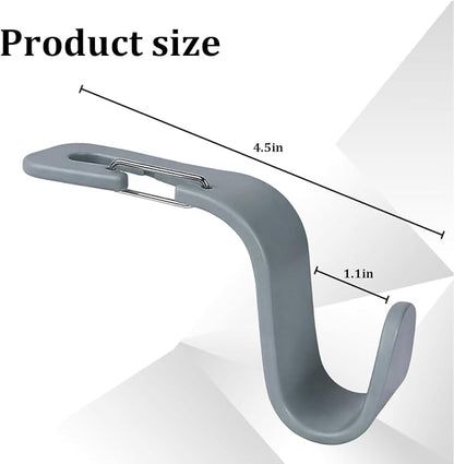 4PCS Car Seat Headrest Hook, Multi-Purpose Seat Back Hanger Purse Bag Handbag Organizer, Auto Interior Backseat Storage Hook Holder for Coat Hat Grocery Umbrella, Universal Fit (Gray)