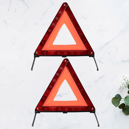 PartyKindom 2pcs Emergency Roadside Kit Warning Triangle Signs Car Emergency Road Safety Kit Quick Setup and Weighted Base