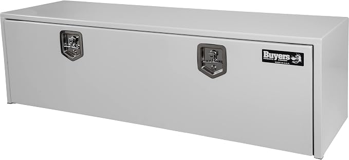 Buyers Products 1702415 Steel Underbody Truck Box, 18x 18x 60 Inch, Job Site Box, Lockable T-Handle Latch, Utility Tool Box, Heavy Duty Storage and Organizer, Made In The USA, White