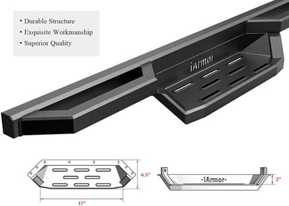 APS Stainless Steel Pocket Steps Running Boards Side Bars Compatible with Jeep Wrangler JL 2018-2026 4-Door (Include 21-26 4xe) (Factory sidesteps or Rock Rails Have to be Removed)